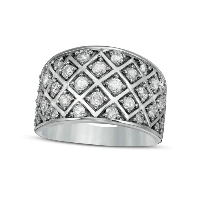 Goldia Rings 10 CT TW Natural Diamond Quilt Anniversary Band in Sterling Silver Goldia Rings 10 CT TW Natural Diamond Quilt Anniversary Band in Sterling Silver