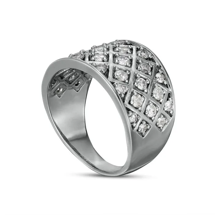 Goldia Rings 10 CT TW Natural Diamond Quilt Anniversary Band in Sterling Silver Goldia Rings 10 CT TW Natural Diamond Quilt Anniversary Band in Sterling Silver