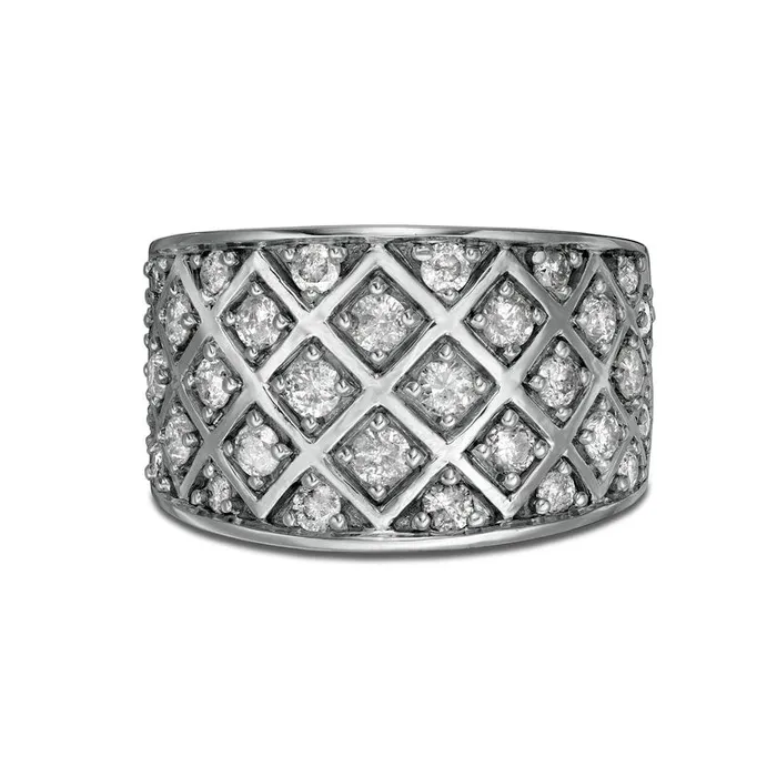 Goldia Rings 10 CT TW Natural Diamond Quilt Anniversary Band in Sterling Silver Goldia Rings 10 CT TW Natural Diamond Quilt Anniversary Band in Sterling Silver