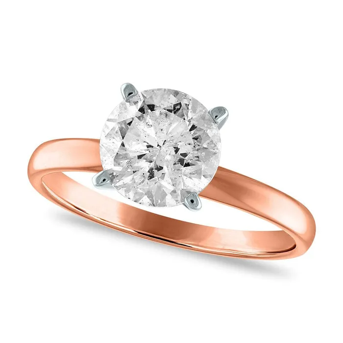 Goldia Rings 15 CT Certified Natural Clarity Enhanced Diamond Solitaire Engagement Ring in Solid 14K Rose Gold II2