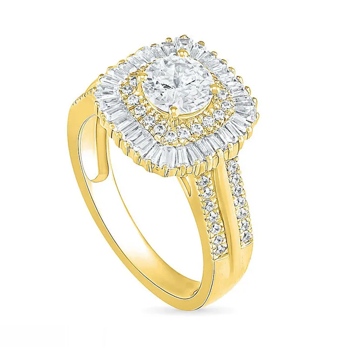 Goldia Rings 15 CT TW Baguette and Round Natural Diamond CushionShaped Sunburst Frame Bridal Engagement Ring Set in Solid 10K Yellow Gold Goldia Rings 15 CT TW Baguette and Round Natural Diamond CushionShaped Sunburst Frame Bridal Engagement Ring Set in Solid 10K Yellow Gold