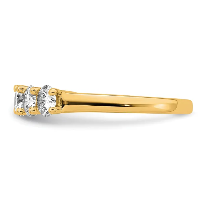 Goldia Rings 150ct CZ Solid Real 14K Yellow Gold 5Stone Wedding Band Ring