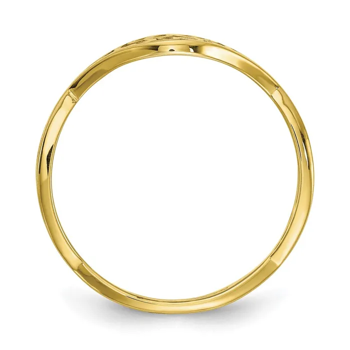 Goldia Rings 10K Yellow Gold Epoxied Twisted Band Initial Ring