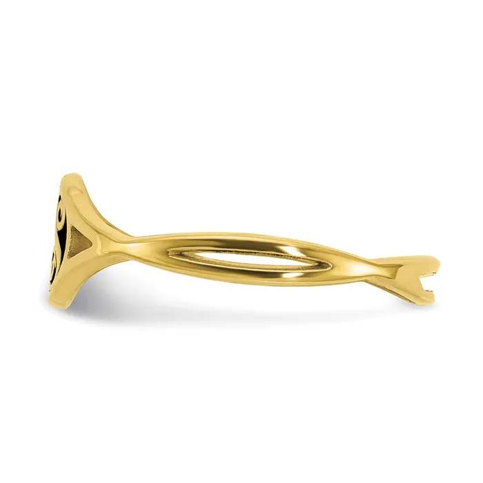 Goldia Rings 10K Yellow Gold Epoxied Twisted Band Initial Ring