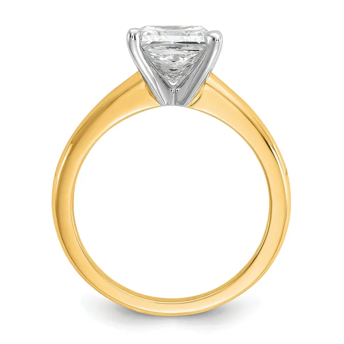 Goldia Rings 14k Twotone 2 Ct Lab Grown Diamond VSSI G Princess Solitare Engagement Ring