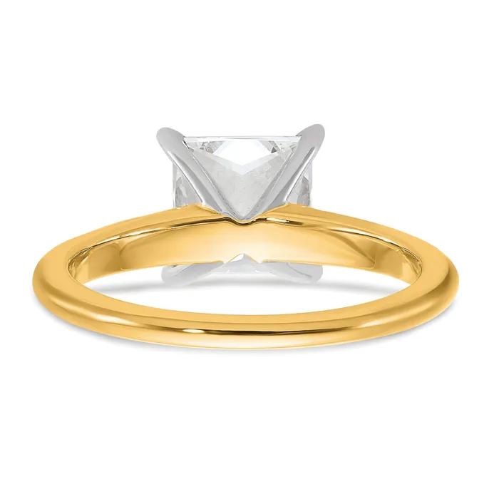 Goldia Rings 14k Twotone 2 Ct Lab Grown Diamond VSSI G Princess Solitare Engagement Ring