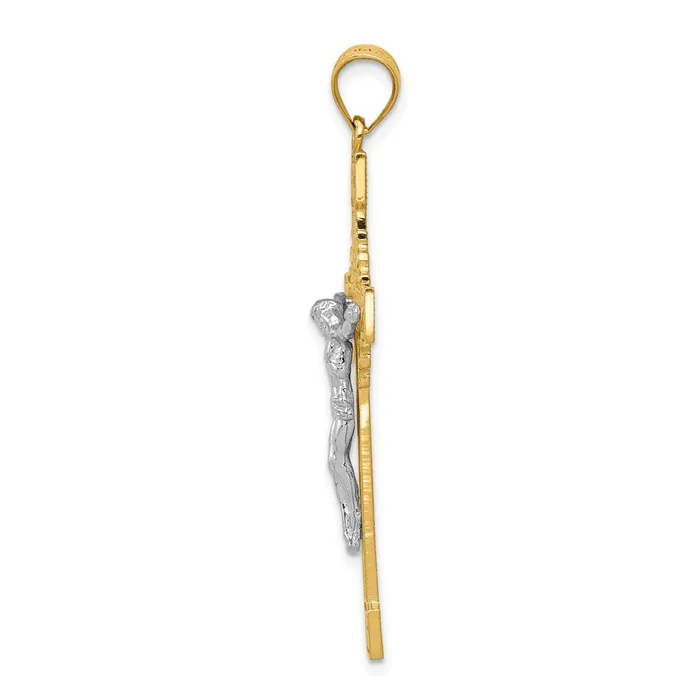 Goldia Rings 14k Twotone Gold Polished INRI Crucifix Pendant