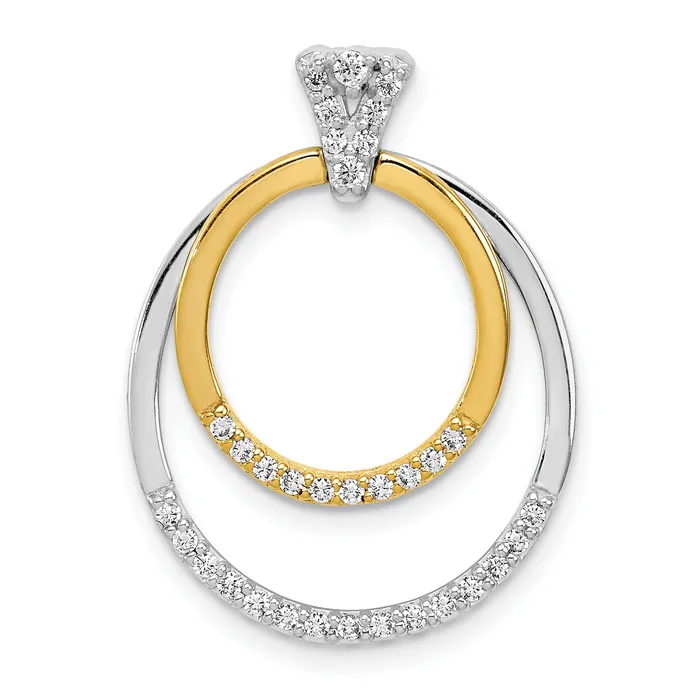 Goldia Rings 14k Twotone Two Tone 14 Ct Lab Grown Diamond VSSI G Double Circle Dangle Pendant Goldia Rings 14k Twotone Two Tone 14 Ct Lab Grown Diamond VSSI G Double Circle Dangle Pendant