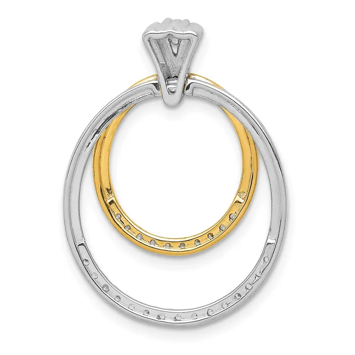 Goldia Rings 14k Twotone Two Tone 14 Ct Lab Grown Diamond VSSI G Double Circle Dangle Pendant