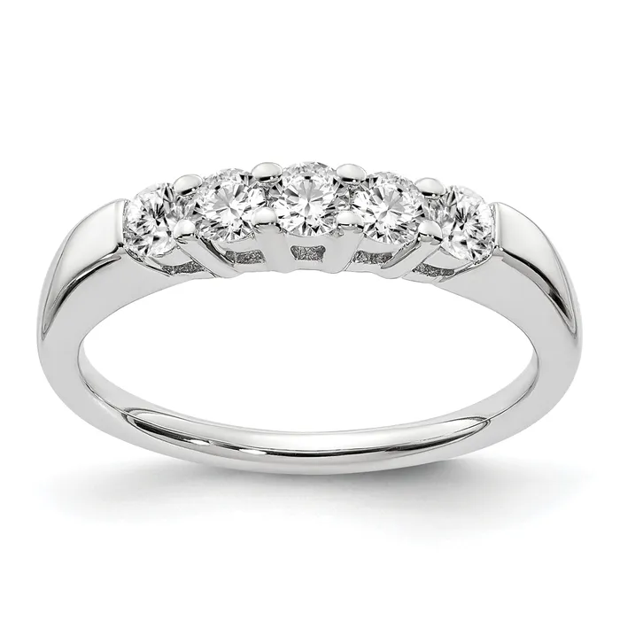Goldia Rings 14k White Gold 12 Ct Lab Grown Diamond VSSI G Five Stone Fashion Band Ring Goldia Rings 14k White Gold 12 Ct Lab Grown Diamond VSSI G Five Stone Fashion Band Ring