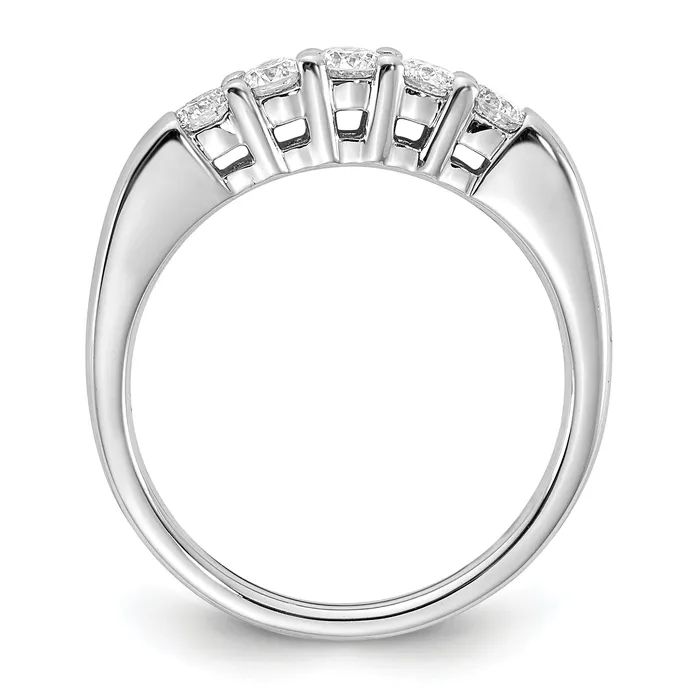 Goldia Rings 14k White Gold 12 Ct Lab Grown Diamond VSSI G Five Stone Fashion Band Ring