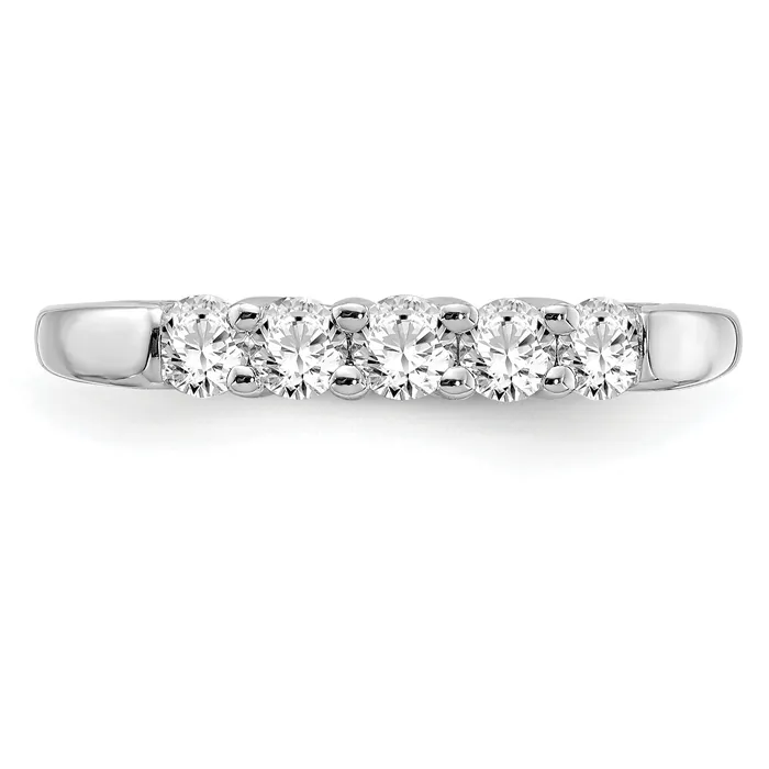 Goldia Rings 14k White Gold 12 Ct Lab Grown Diamond VSSI G Five Stone Fashion Band Ring