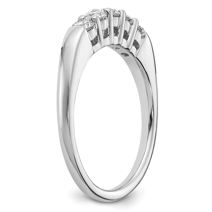 Goldia Rings 14k White Gold 12 Ct Lab Grown Diamond VSSI G Five Stone Fashion Band Ring