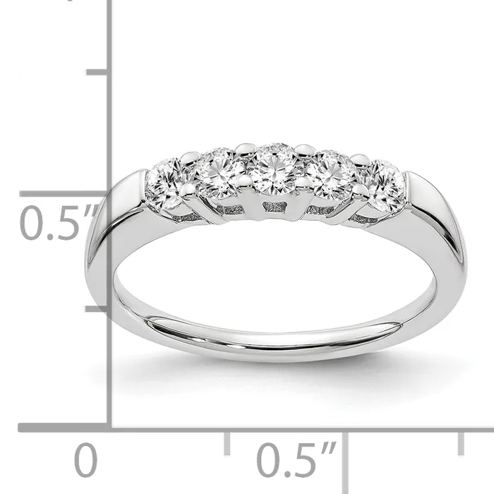 Goldia Rings 14k White Gold 12 Ct Lab Grown Diamond VSSI G Five Stone Fashion Band Ring