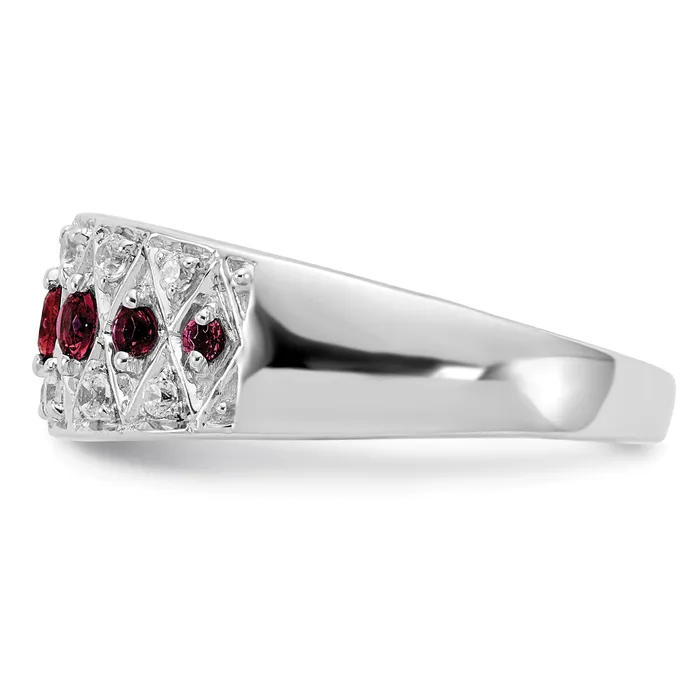 Goldia Rings 14k White Gold 15 Ct Lab Grown Diamond VSSI G and Lab Created Ruby Fancy Ring
