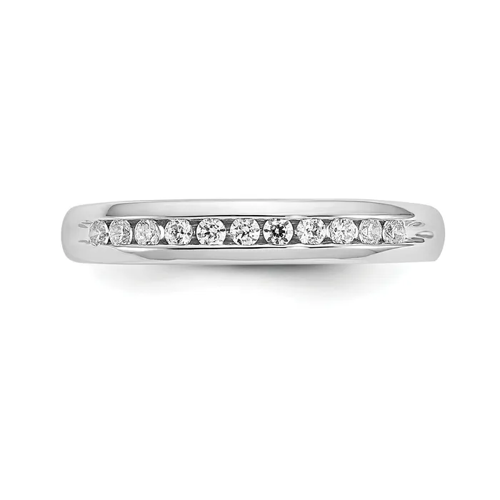 Goldia Rings 14k White Gold 15 Ct Lab Grown Diamond VSSI G Eleven Stone Channel Set Band Ring