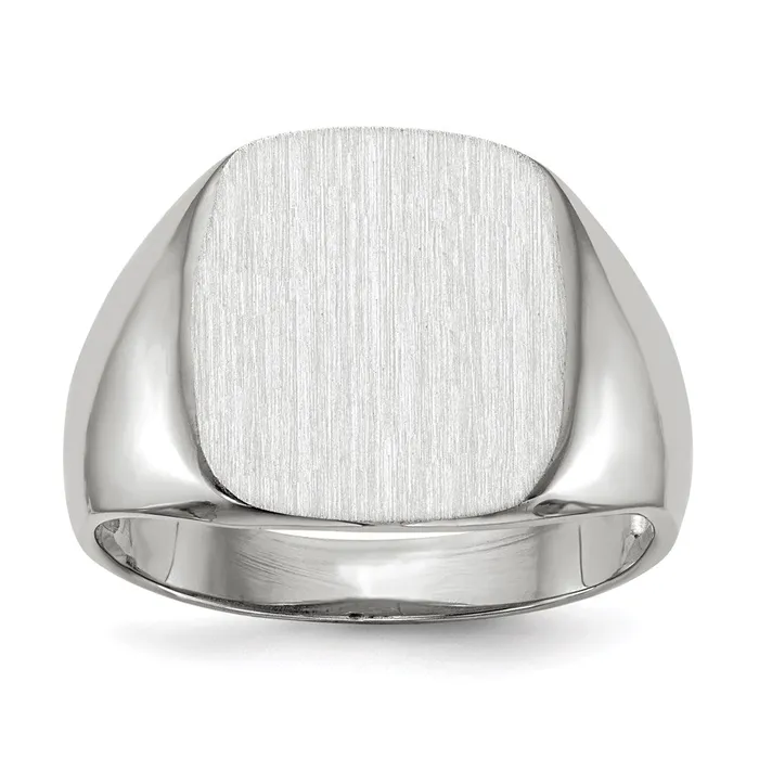 Goldia Rings 14k White Gold 145mm x 145mm Open Back Mens Signet Ring