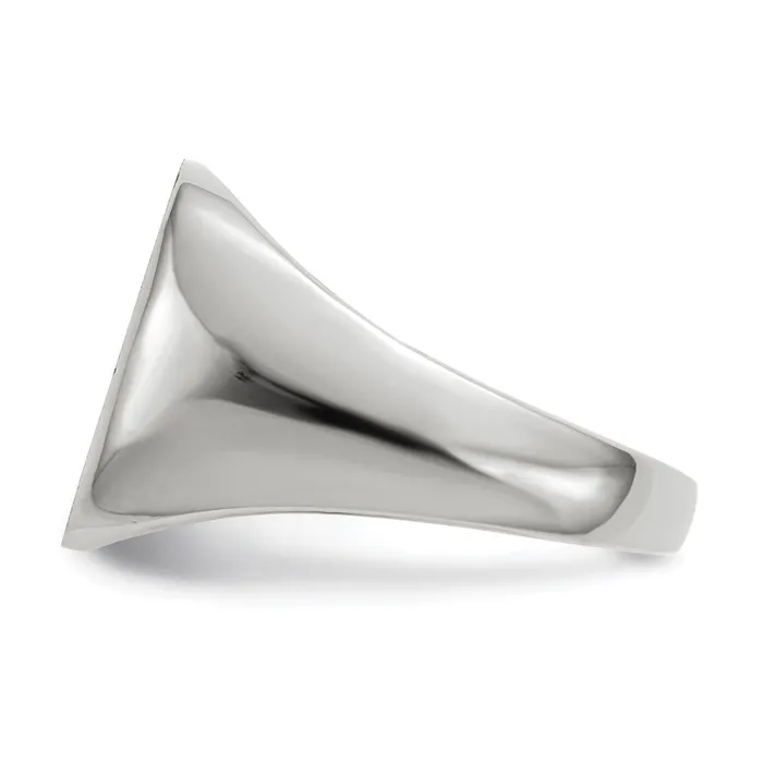 Goldia Rings 14k White Gold 145mm x 145mm Open Back Mens Signet Ring