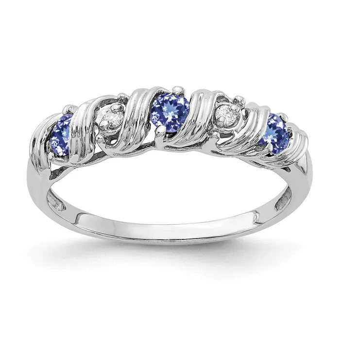 Goldia Rings 14k White Gold 275mm Tanzanite AAA Diamond ring