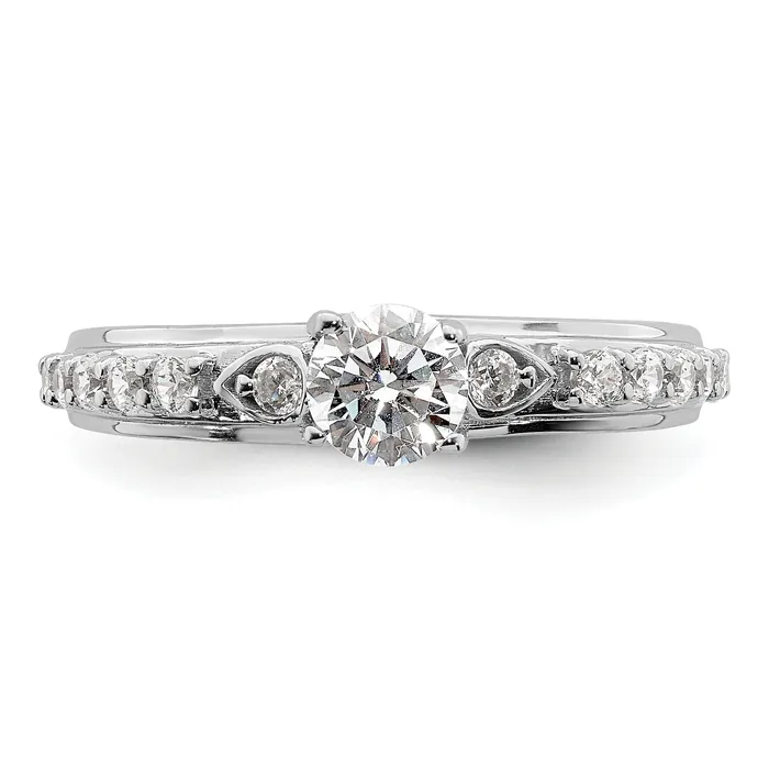 Goldia Rings 14k White Gold 34 Ct Lab Grown Diamond VSSI G Petite Engagement Ring