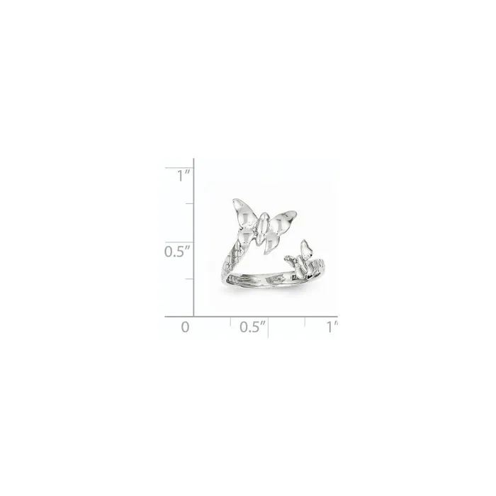Goldia Rings 14k White Gold Duo Butterflies Ring