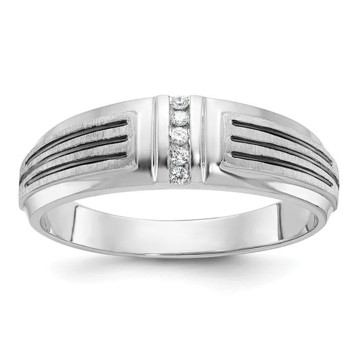 Goldia Rings 14k White Gold with Black Rhodium Mens Satin 120 carat Diamond Complete Ring Goldia Rings 14k White Gold with Black Rhodium Mens Satin 120 carat Diamond Complete Ring