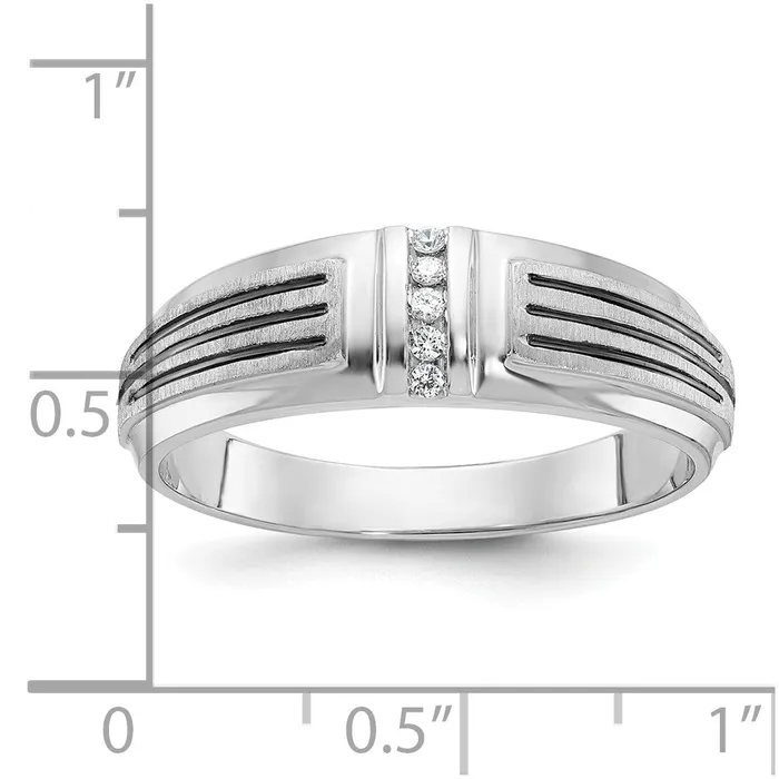 Goldia Rings 14k White Gold with Black Rhodium Mens Satin 120 carat Diamond Complete Ring