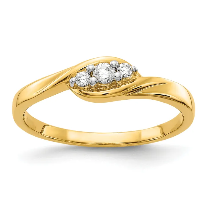 Goldia Rings 14k Yellow Gold 110 Ct Lab Grown Diamond VSSI G Three Stone Ring Goldia Rings 14k Yellow Gold 110 Ct Lab Grown Diamond VSSI G Three Stone Ring