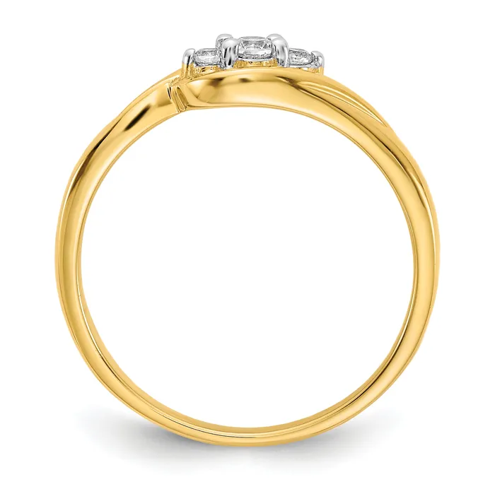 Goldia Rings 14k Yellow Gold 110 Ct Lab Grown Diamond VSSI G Three Stone Ring