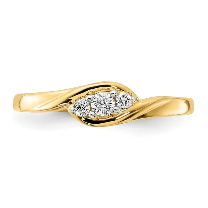 Goldia Rings 14k Yellow Gold 110 Ct Lab Grown Diamond VSSI G Three Stone Ring