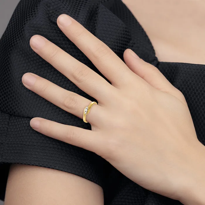 Goldia Rings 14k Yellow Gold 110 Ct Lab Grown Diamond VSSI G Three Stone Ring