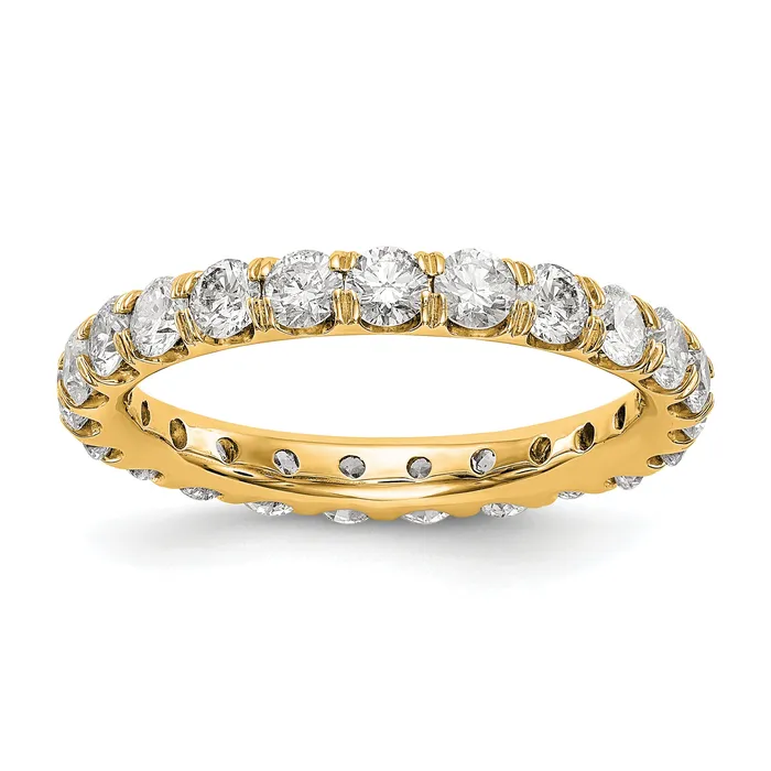 Goldia Rings 14k Yellow Gold 2 Ct Lab Grown Diamond VSSI G Shared Prong Eternity Band Ring Goldia Rings 14k Yellow Gold 2 Ct Lab Grown Diamond VSSI G Shared Prong Eternity Band Ring