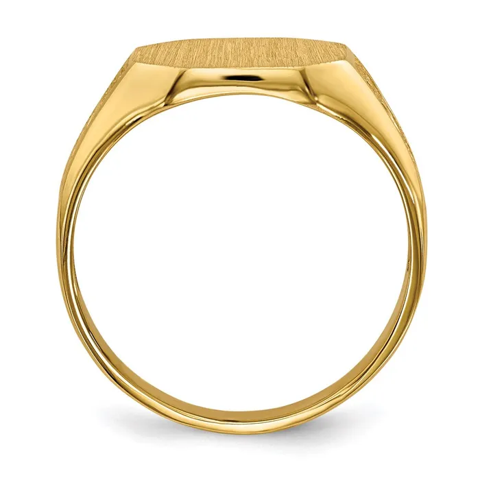 Goldia Rings 14K Yellow Gold 90x110mm Open Back Signet Ring