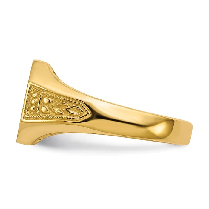 Goldia Rings 14K Yellow Gold 90x110mm Open Back Signet Ring