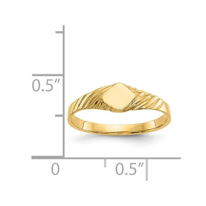 Goldia Rings 14K Yellow Gold Childs Fancy Signet Ring