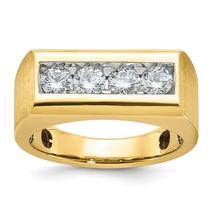 Goldia Rings 14k Yellow Gold Mens Square Top Diamond Ring Mounting