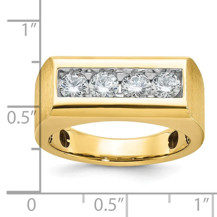 Goldia Rings 14k Yellow Gold Mens Square Top Diamond Ring Mounting