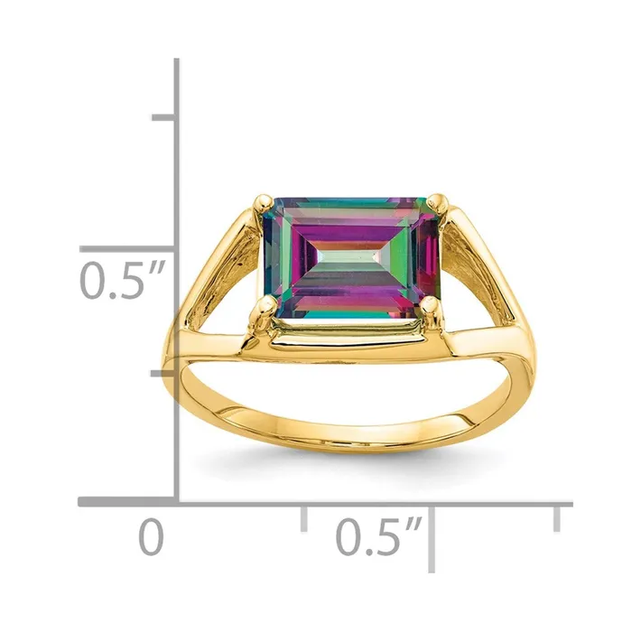 Goldia Rings 14K Yellow Gold Mystic Topaz Ring