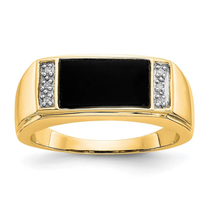 Goldia Rings 14K Yellow Gold Onyx u0026 A Quality Real Diamond Mens Ring Goldia Rings 14K Yellow Gold Onyx u0026 A Quality Real Diamond Mens Ring