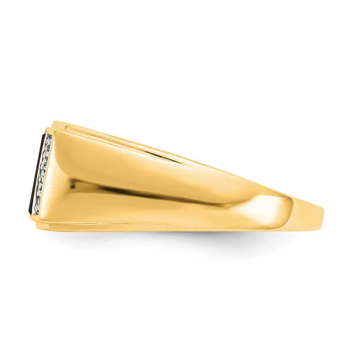 Goldia Rings 14K Yellow Gold Onyx u0026 A Quality Real Diamond Mens Ring