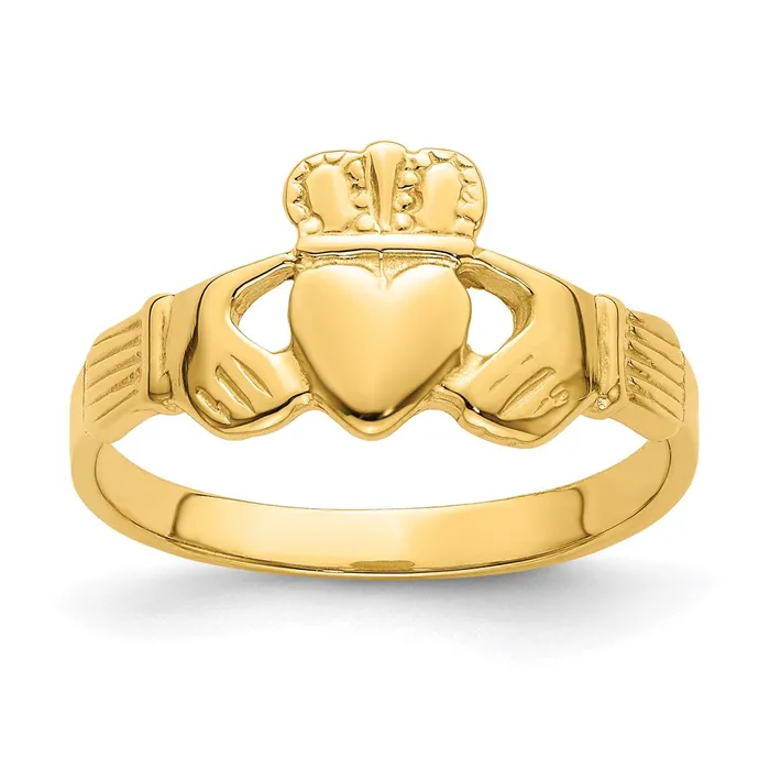 Goldia Rings 14K Yellow Gold Polished Claddagh Ring