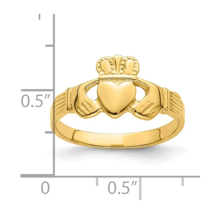 Goldia Rings 14K Yellow Gold Polished Claddagh Ring
