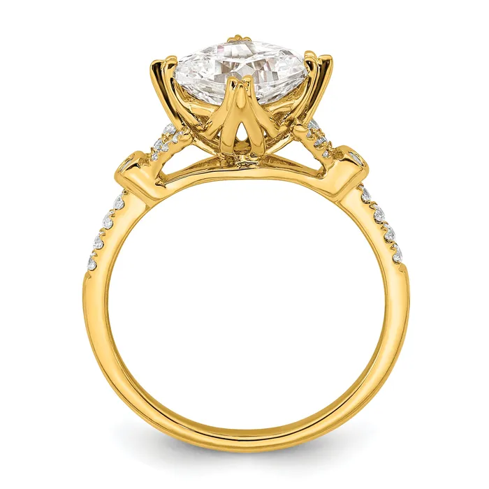 Goldia Rings 200ct CZ Solid Real 14k Polish 2ct Cushion Engagement Dia Ring