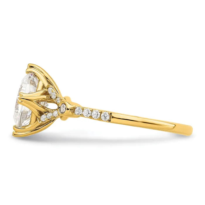 Goldia Rings 200ct CZ Solid Real 14k Polish 2ct Cushion Engagement Dia Ring