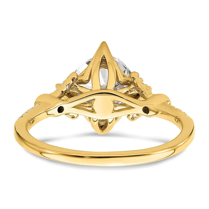 Goldia Rings 200ct CZ Solid Real 14k Polish 2ct Cushion Engagement Dia Ring
