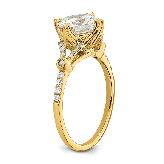 Goldia Rings 200ct CZ Solid Real 14k Polish 2ct Cushion Engagement Dia Ring