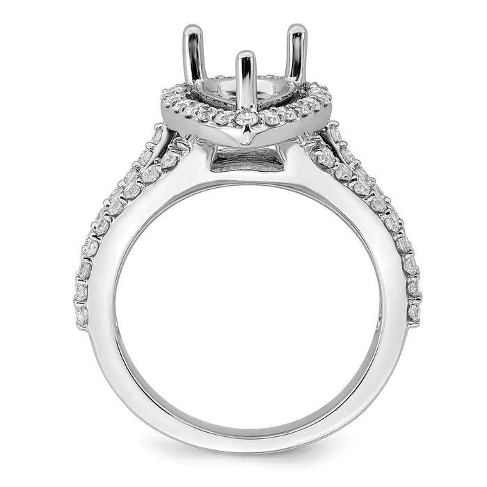 Goldia Rings 200ct CZ Solid Real 14K White Gold Pear Pear Halo Engagement Ring