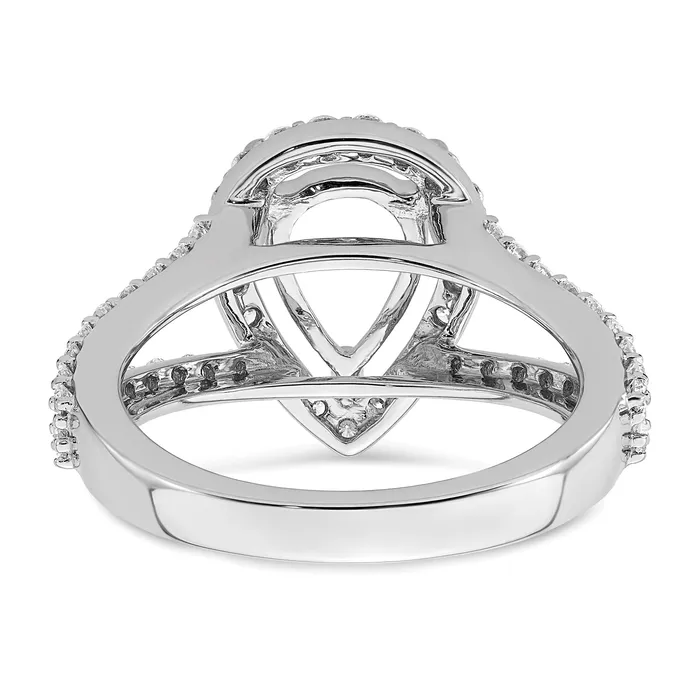 Goldia Rings 200ct CZ Solid Real 14K White Gold Pear Pear Halo Engagement Ring