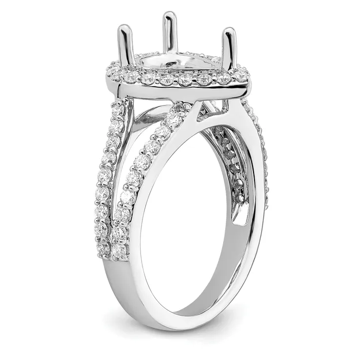 Goldia Rings 200ct CZ Solid Real 14K White Gold Pear Pear Halo Engagement Ring