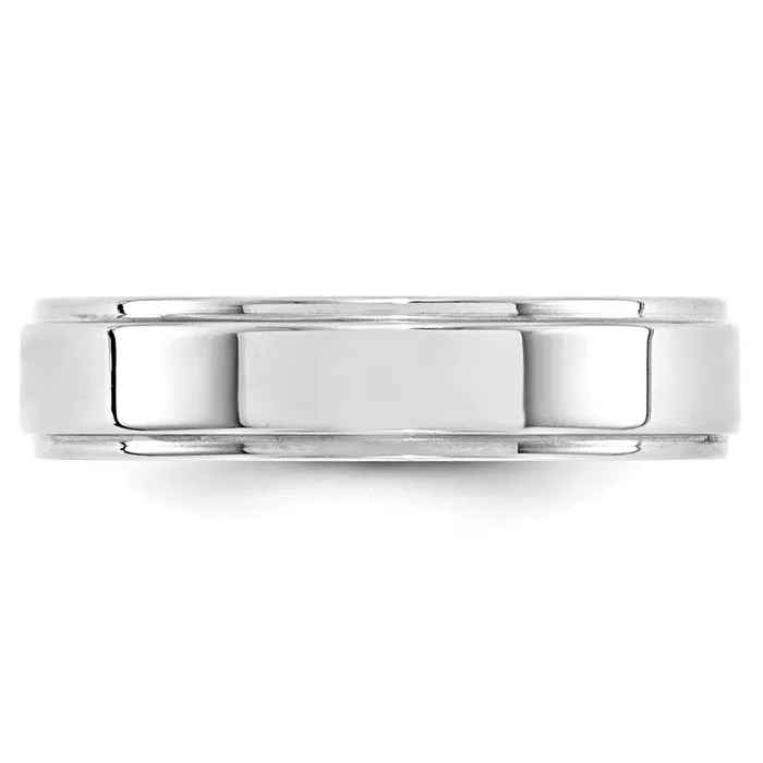 Goldia Rings Solid 10K White Gold 5mm Flat with Step Edge MensWomens Wedding Band Ring Size 125 Goldia Rings Solid 10K White Gold 5mm Flat with Step Edge MensWomens Wedding Band Ring Size 125